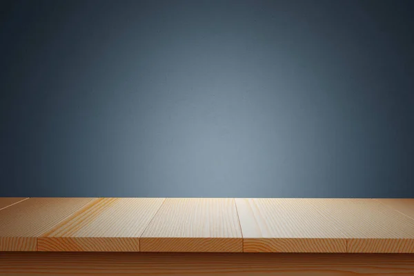 Mesa Madera Sobre Fondo Oscuro Lugar Para Exhibición Del Producto — Foto de Stock