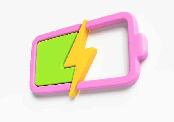 Batterijlading Vooruitgang Bar Icoon Batterij Niveau Weergave Illustratie — Stockfoto