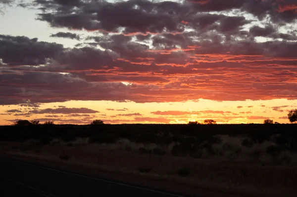 Zonsondergang in de woestijn — Stockfoto