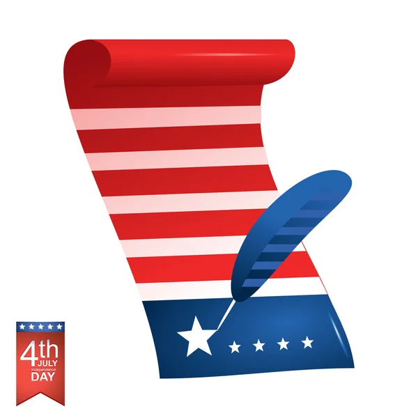 4 juli amerikanska självständighetsdagen illustration. — Stock vektor