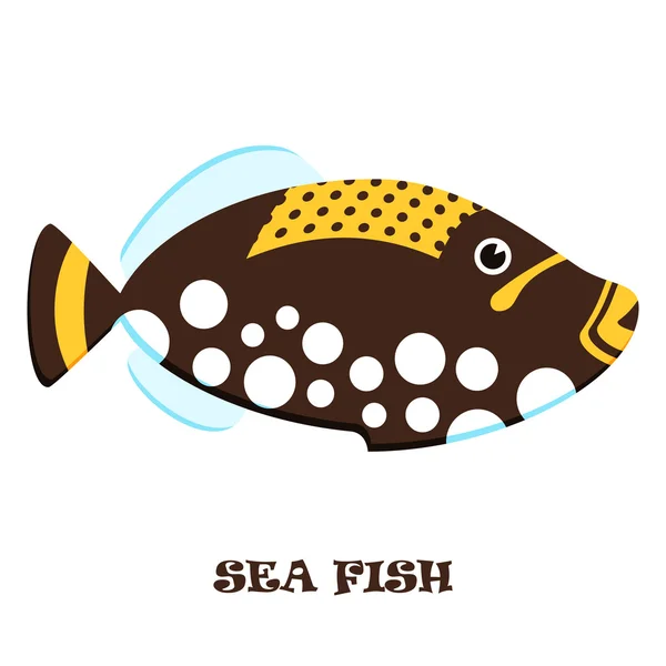 Illustration vectorielle couleur poisson de mer . — Image vectorielle