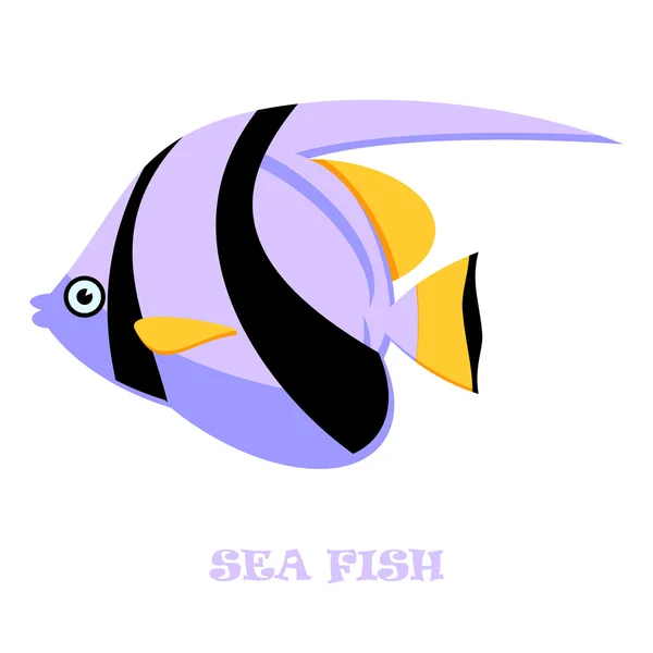 Meer Fisch Farbe Vektor Illustration. — Stockvektor