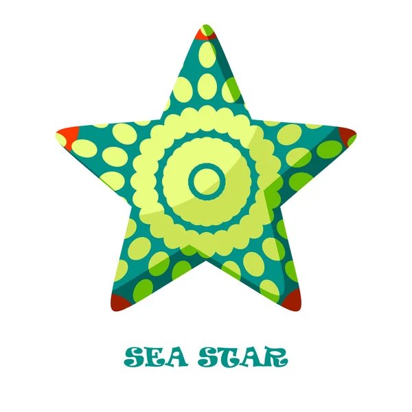 Estrella de mar vector de color ilustración . — Vector de stock