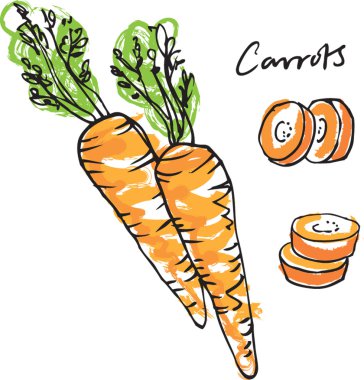 Taze havuç bütün dilimlenmiş ve havuç dilimleri