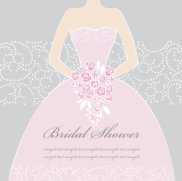 Wedding dress doodle for Wedding invitations or announcements