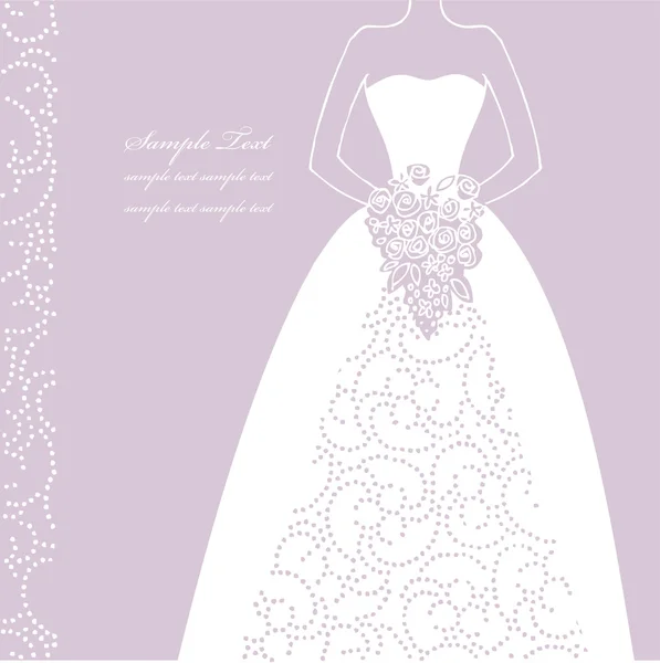 Vestido de novia garabato para invitaciones de boda o anuncios — Vector de stock