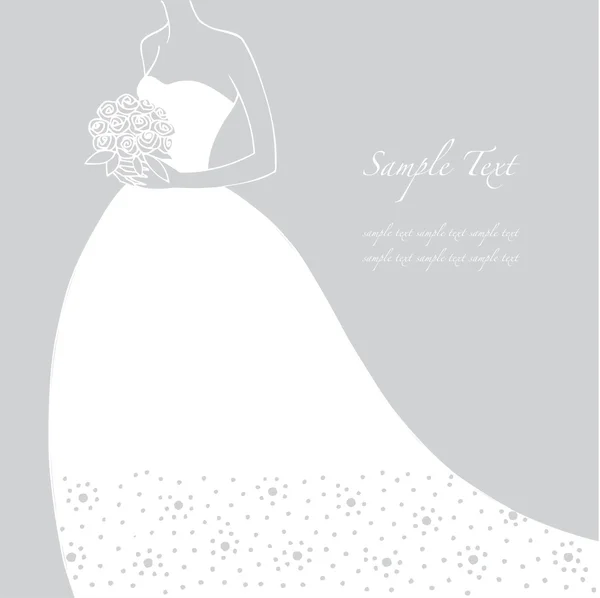 Bruiloft jurk doodle voor bruiloft uitnodigingen of aankondigingen — Stockvector