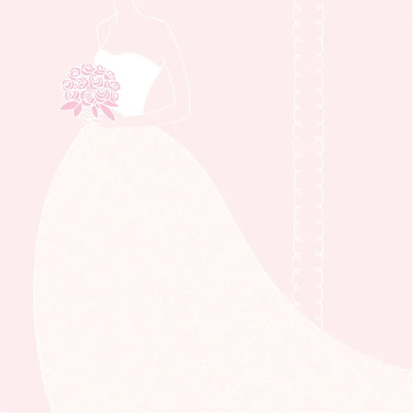 Doodle sukienka ślubne Zaproszenia ślubne lub ogłoszenia — Wektor stockowy