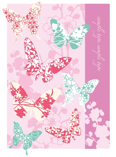Cartão de borboleta — Vetor de Stock