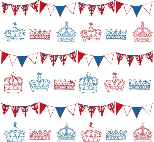 Crowns and bunting — Stock Vector