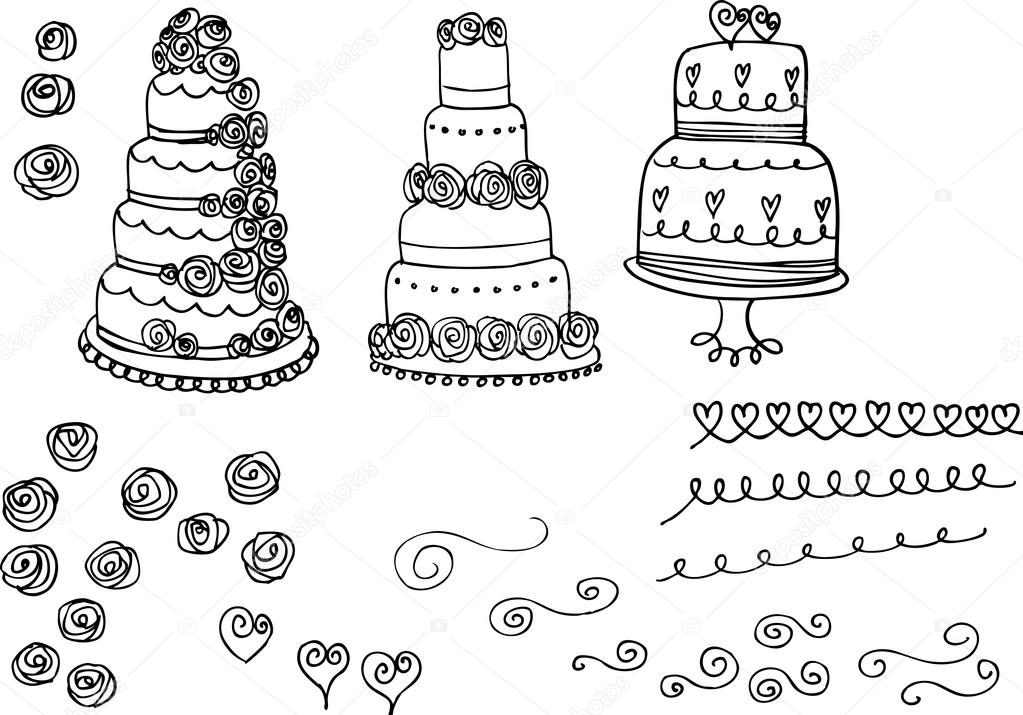 Doodle wedding cake