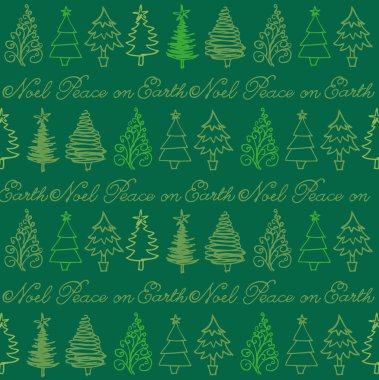 Christmas trees in row clipart