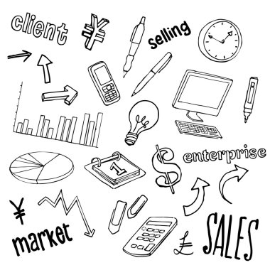 iş ikonları/simgeleri ve kelimeler