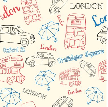 Londra otobüs ve siyah taksi