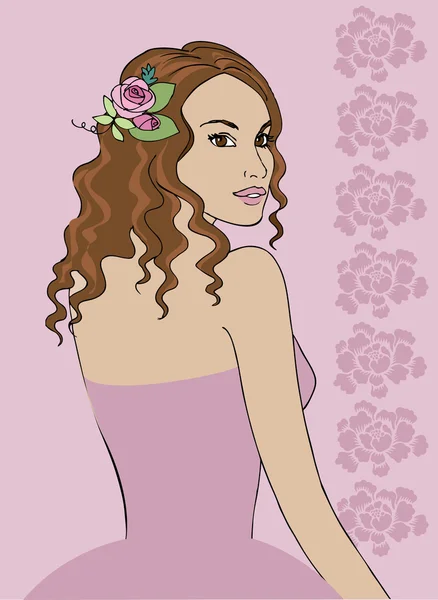 Hermosa mujer — Vector de stock