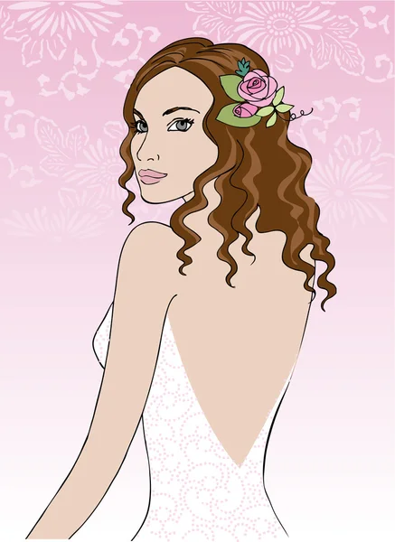 Hermosa mujer — Vector de stock