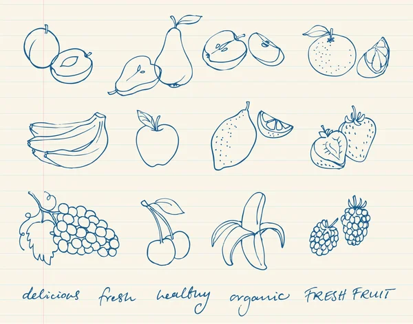 Conjunto de frutas — Archivo Imágenes Vectoriales