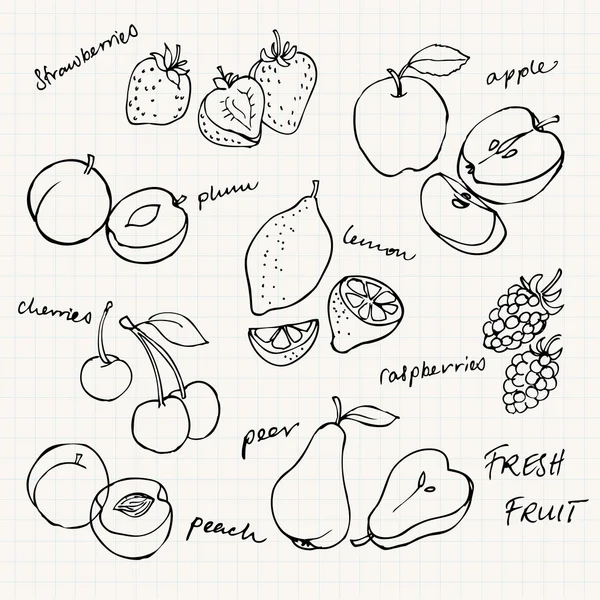 Ensemble de fruits — Image vectorielle