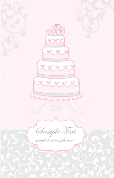 Gâteau pour invitations de mariage — Image vectorielle