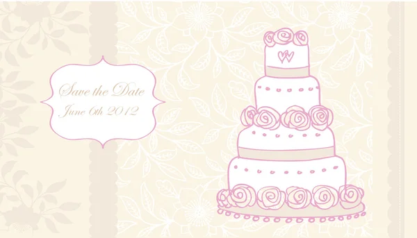 Pastel para invitaciones de boda — Vector de stock