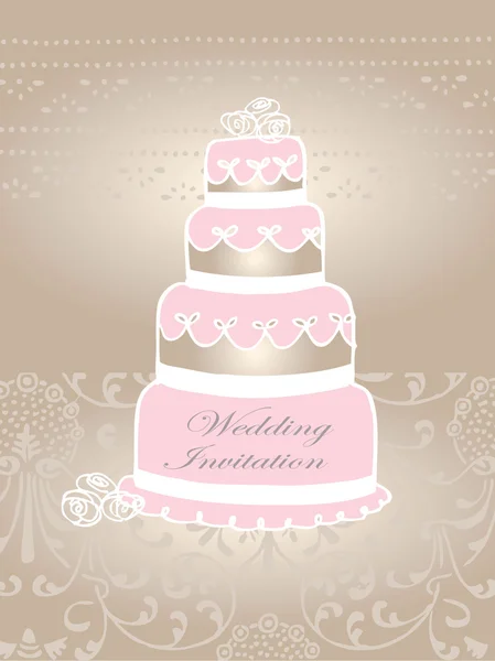 結婚式の招待のためのケーキ — ストックベクタ