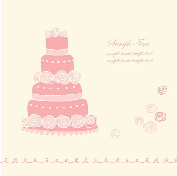 Gâteau pour invitations de mariage — Image vectorielle