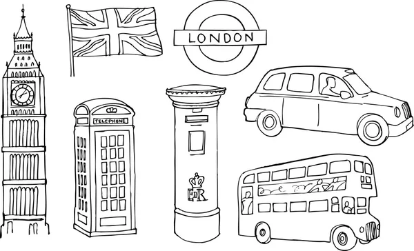 Londen pictogrammen — Stockvector