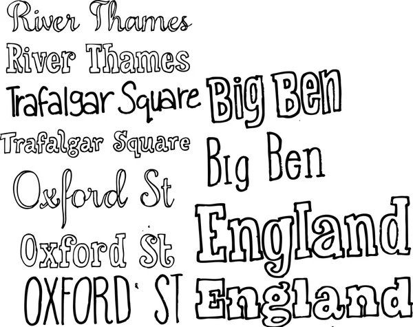 London typography background — Stock Vector