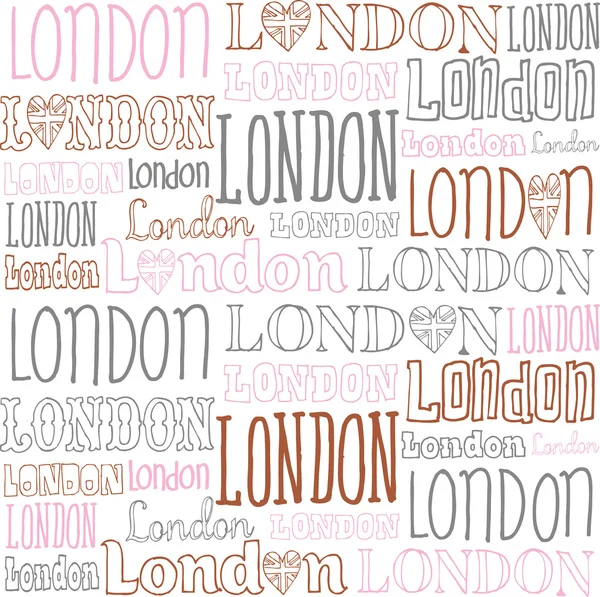 Mot de fond écrit à la main Londres — Image vectorielle