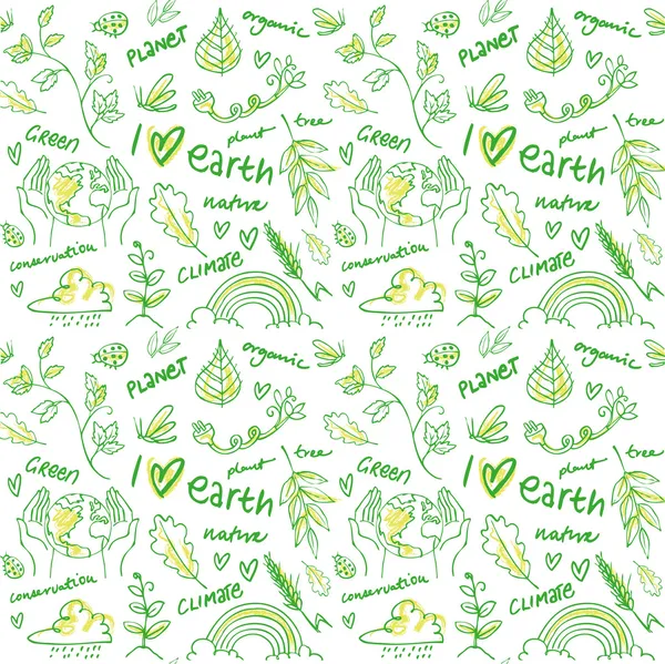 Eco seamless pattern — Stock Vector