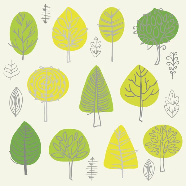 Les arbres gribouillent — Image vectorielle
