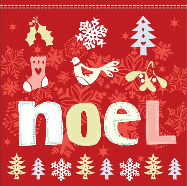 Christmas Noel card — Stock Vector