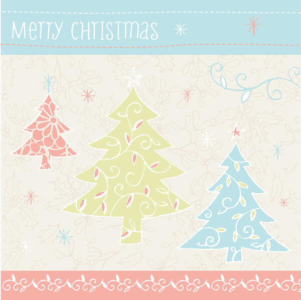 Christmas trees with pattern