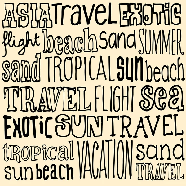 Voyages vacances mots — Image vectorielle