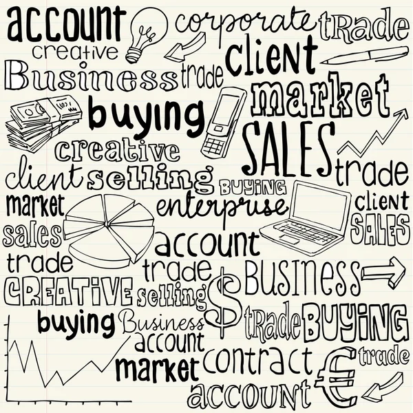 iş sözcükleri ve simgeleri doodles