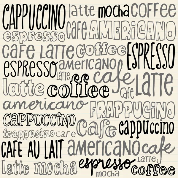 Кофе слова — стоковый вектор
