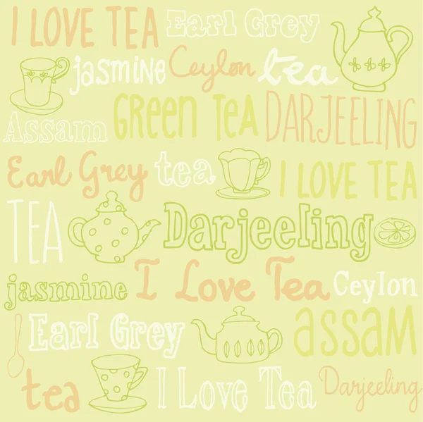 Tea words — Stock Vector