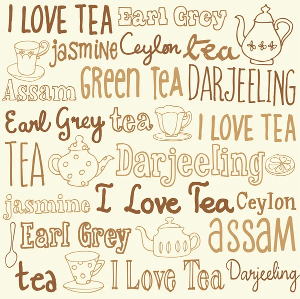 Tea words — Stock Vector