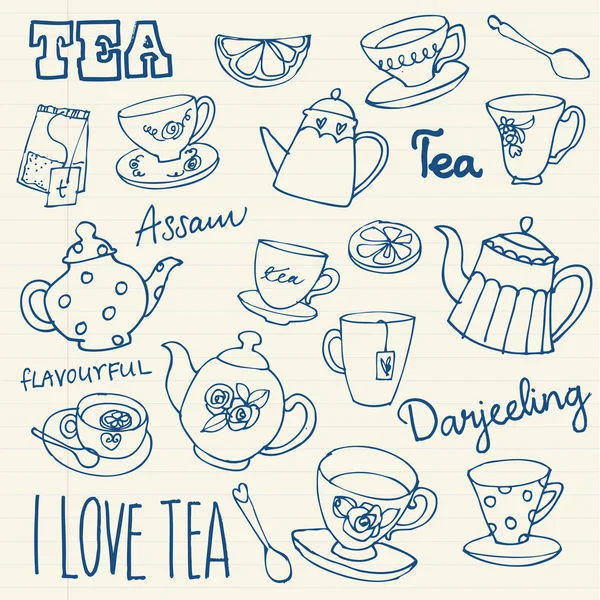 I Love Tea — Stock Vector