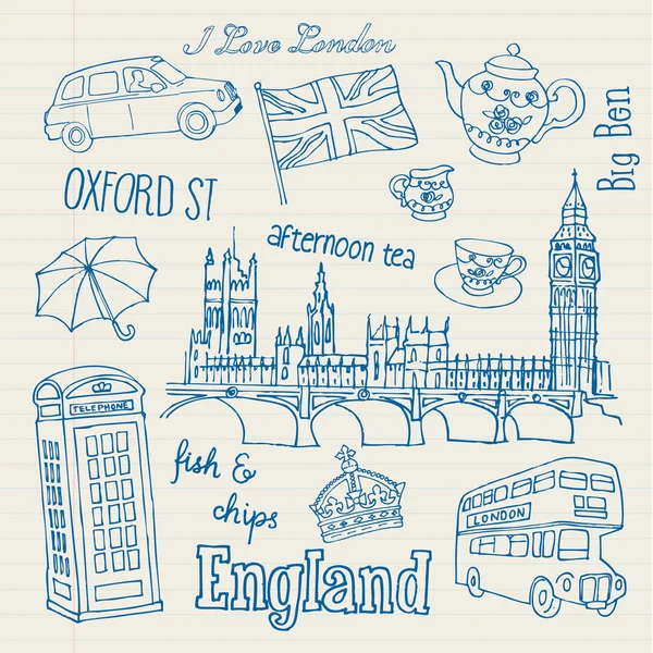 Londen pictogrammen — Stockvector