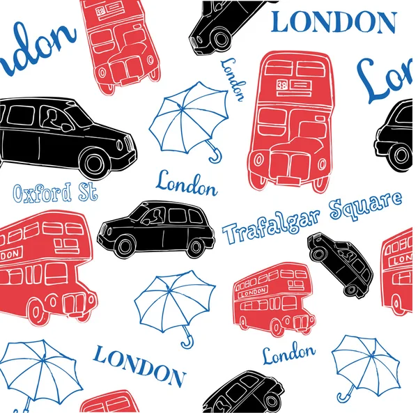 London bus en zwarte taxi — Stockvector