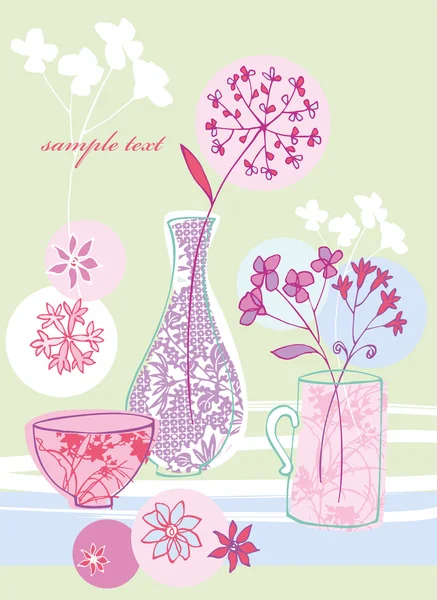 Cartão de saudação floral —  Vetores de Stock
