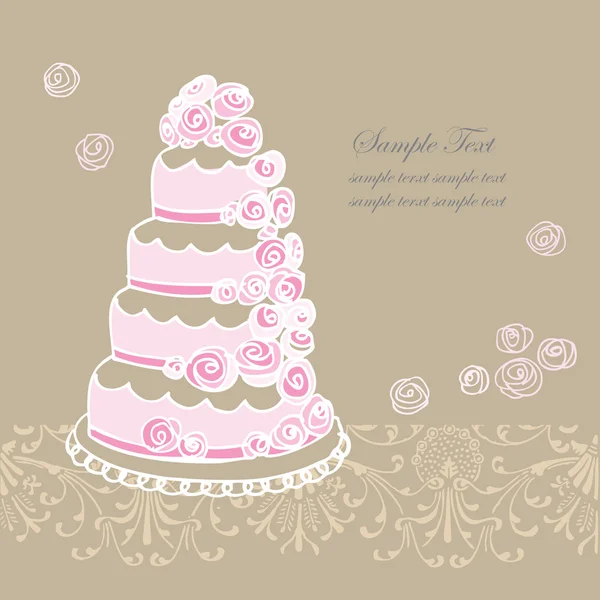 Cake for Wedding invitations — Stock Vector