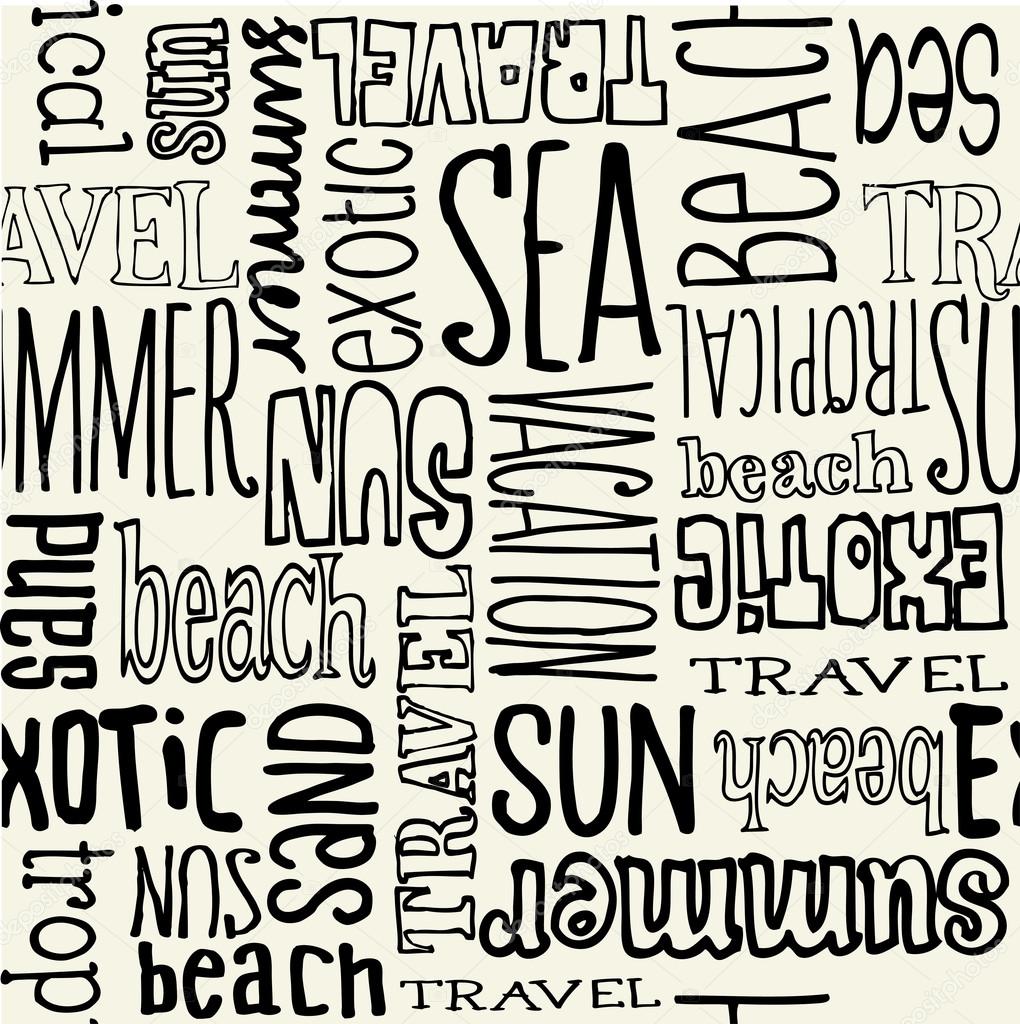 Vacation travel words