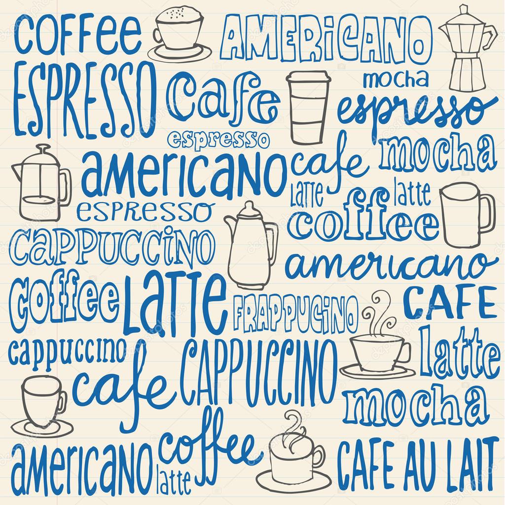 Coffee icons and words