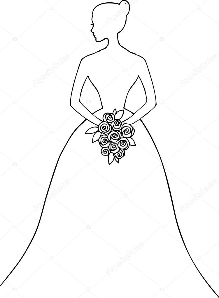 Sketchy wedding dress doodle