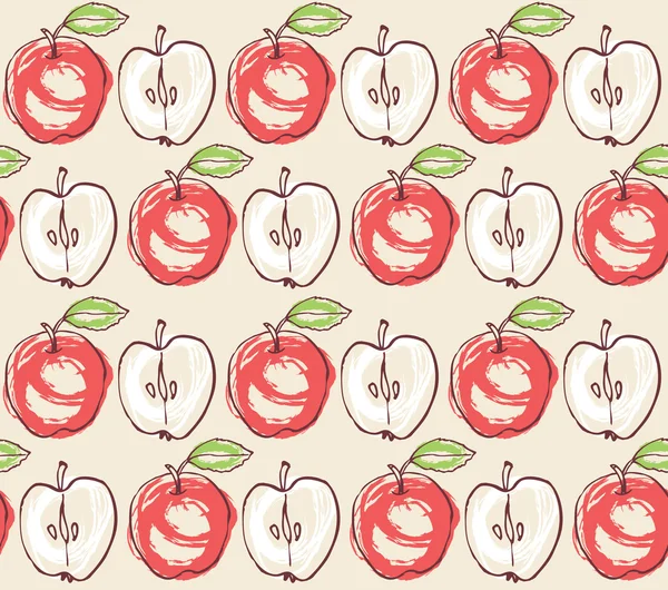 Pattern with apples — Stock Vector