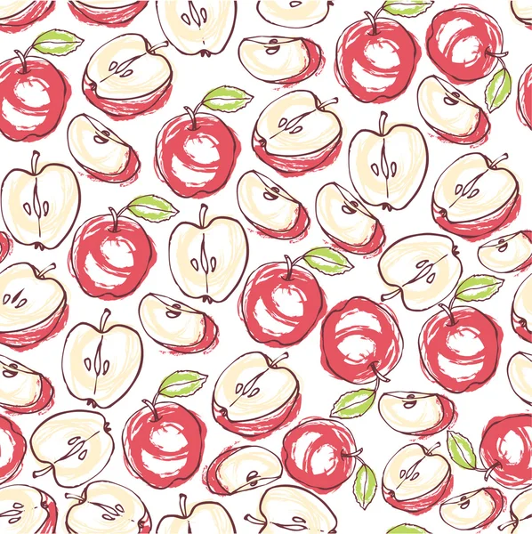 Red apples pattern — Stock Vector