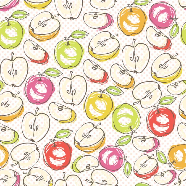 Äpplen mönster — Stock vektor