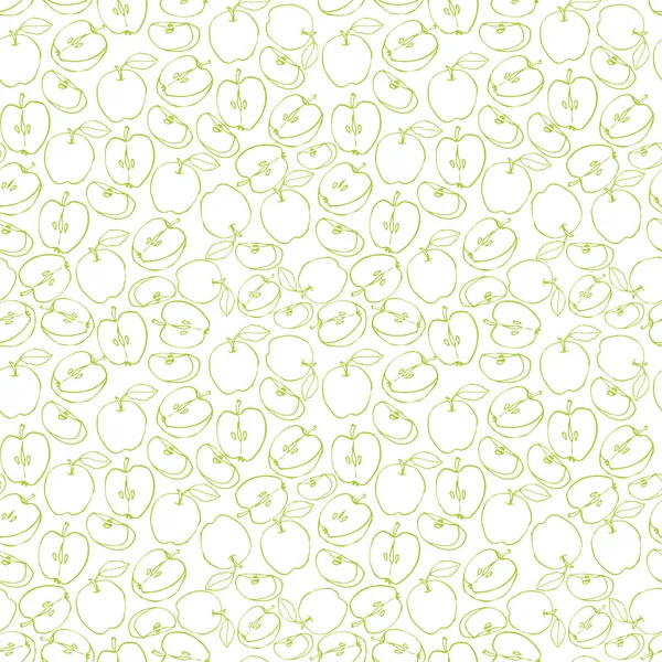 Green apples pattern — Stock Vector